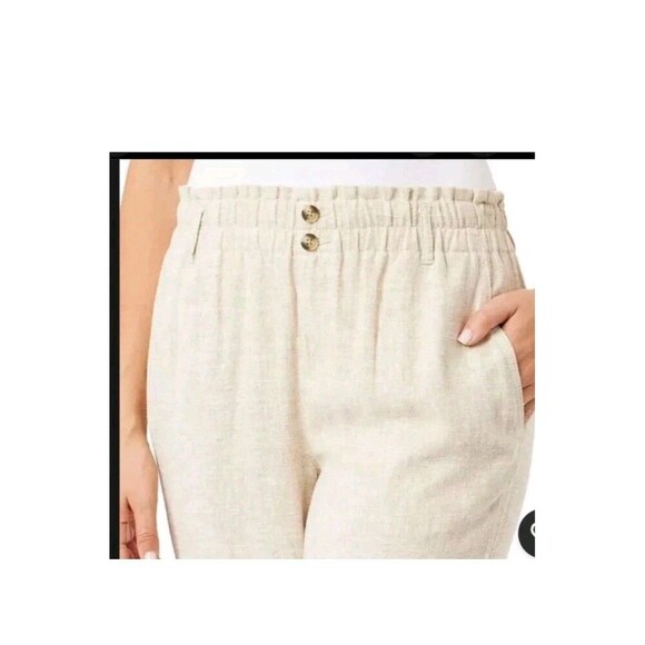 Briggs Women's Size Large  Linen Blend Pull-On Pants, Camel - Picture 3 of 13